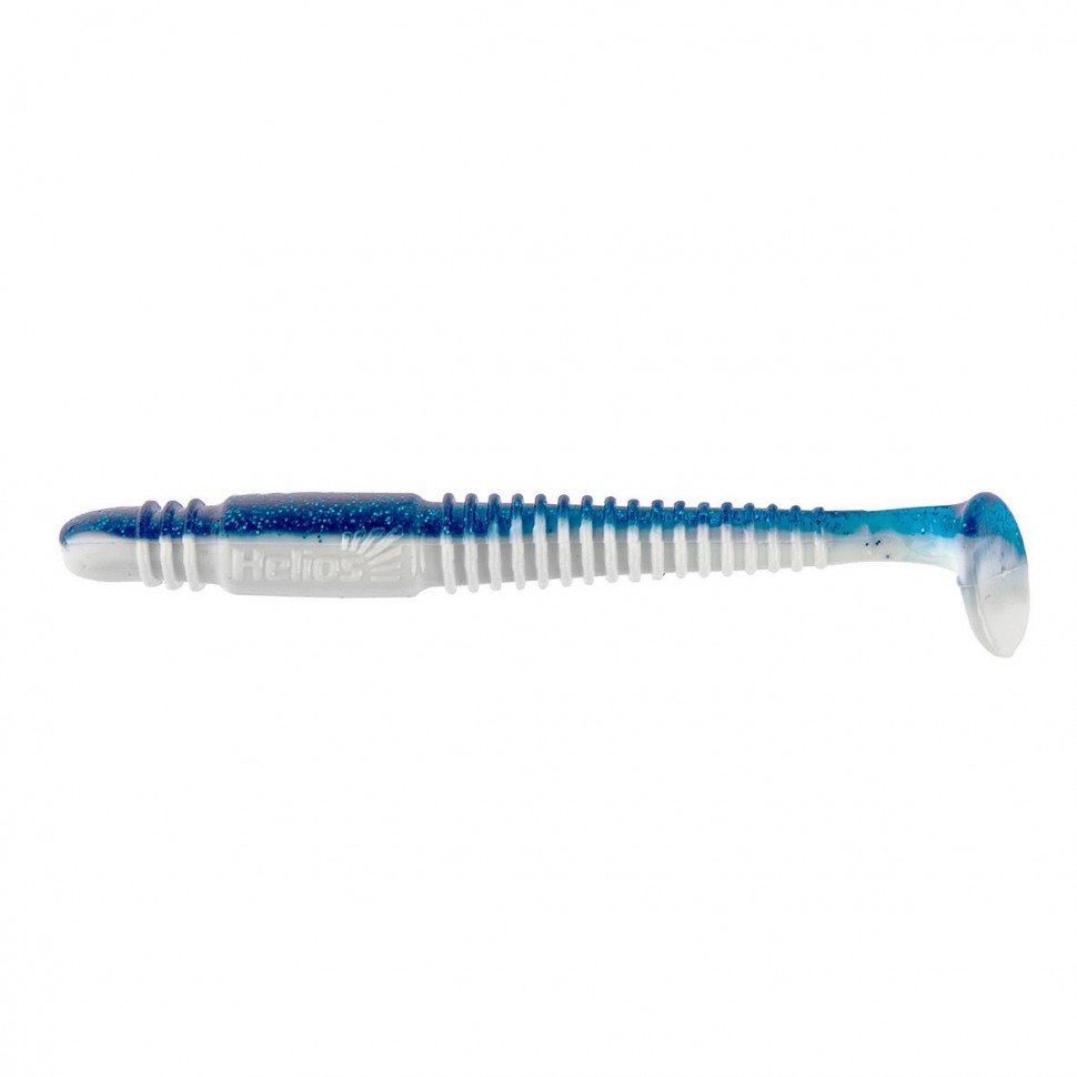 Виброхвост Helios Minoga 3,75"/9.5 см, цвет Blue Sparkles & White 5 шт HS-17-026 , 